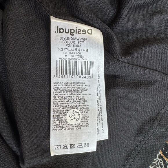 DESIGUAL Pisa Boho Dress Delhi Floral Feminine Hi Low Midi 3/4 Sleeve Medium EUC - Picture 5 of 16